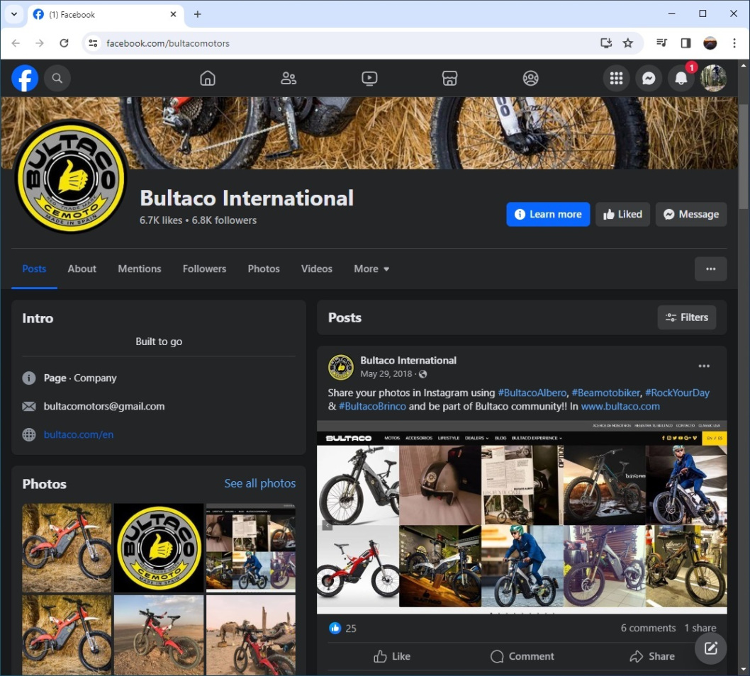 Bultaco Motors Facebook