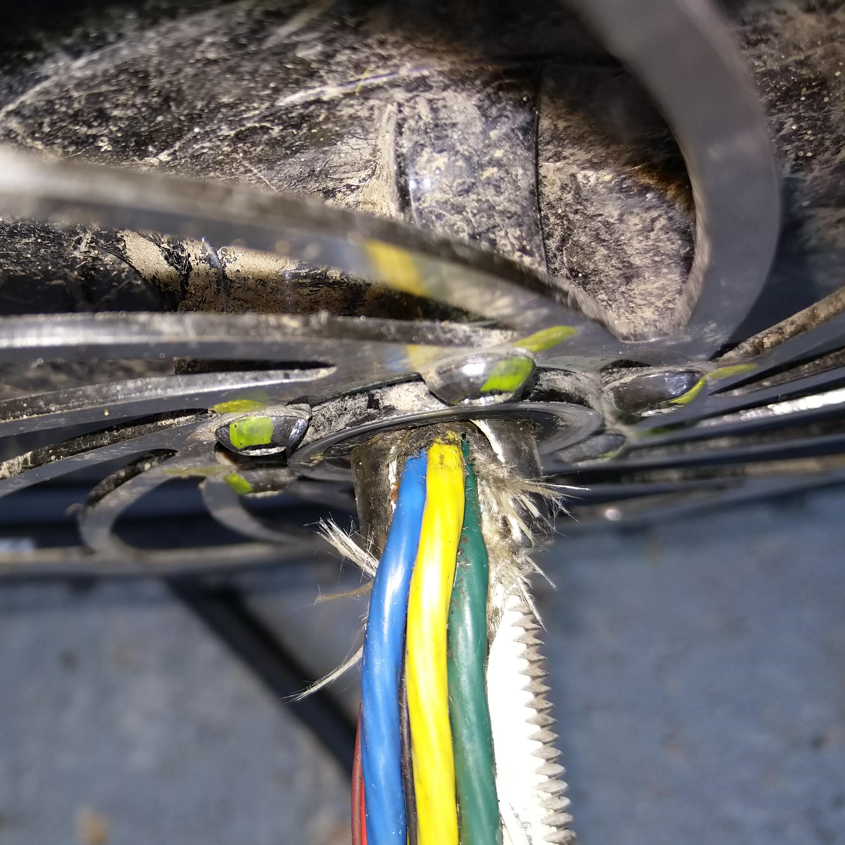damaged power cables